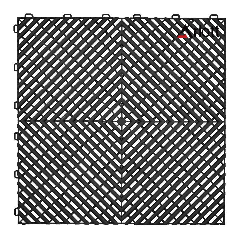 Plastic Modular Pp Pvc Floor Garage Slabs Interlocking Plastic Flooring Waterproof Floor Tiles: black