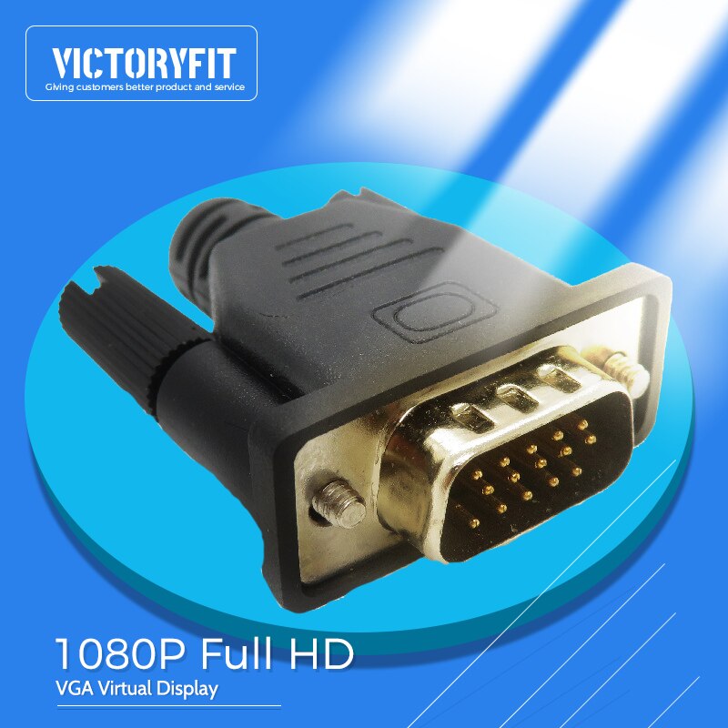 Virtual Display Adapter/Dummy Plug for VGA Graphics Video Card, Support 1080P Full HD, Easy to Install and Use, Very Convenience