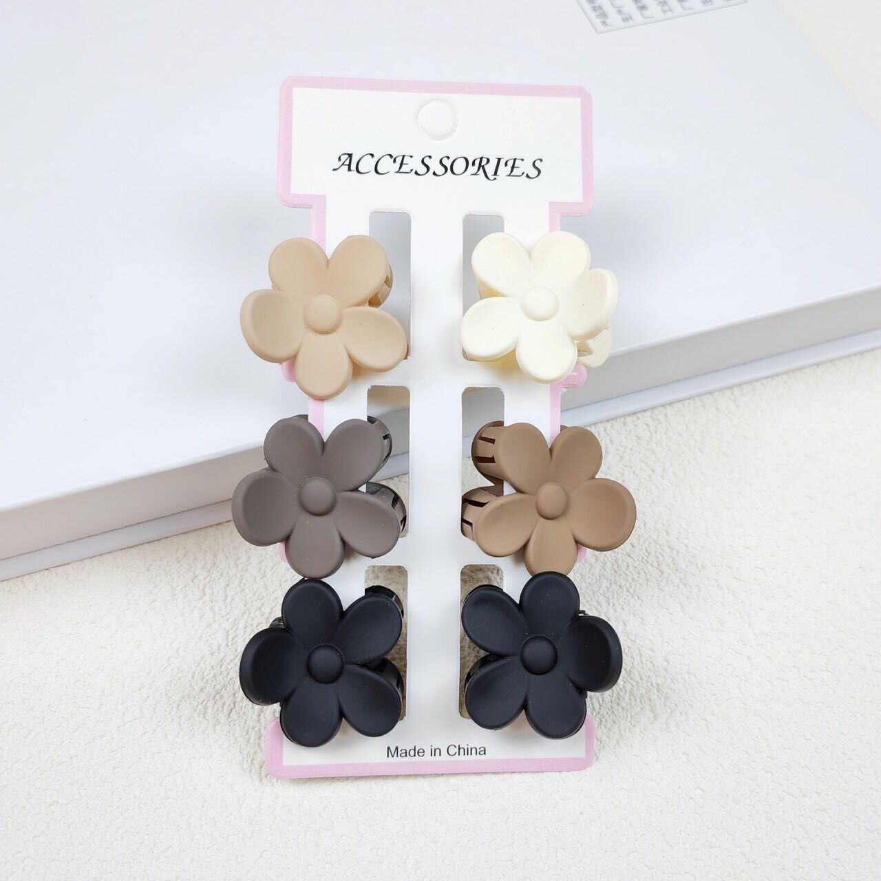 6 uds nueva pinzas para el cabello de flores para mujer pinzas para el cabello pequeñas pinzas de cangrejo cola de caballo esmerilada Clip de tiburón tocado accesorios para el cabello