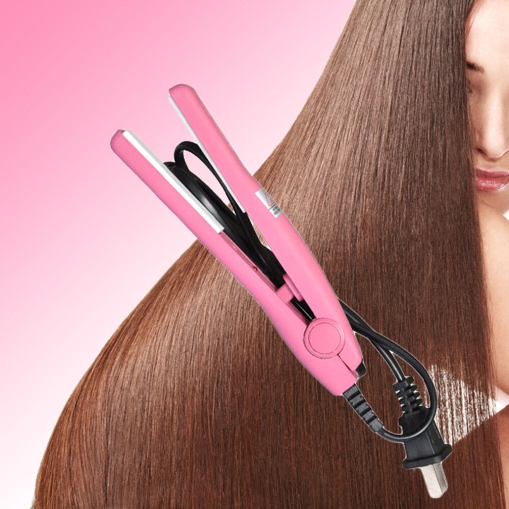 Mini Hair straightener Iron Pink Ceramic Portable Electronic Hairs Straightening Styling Tools Hair