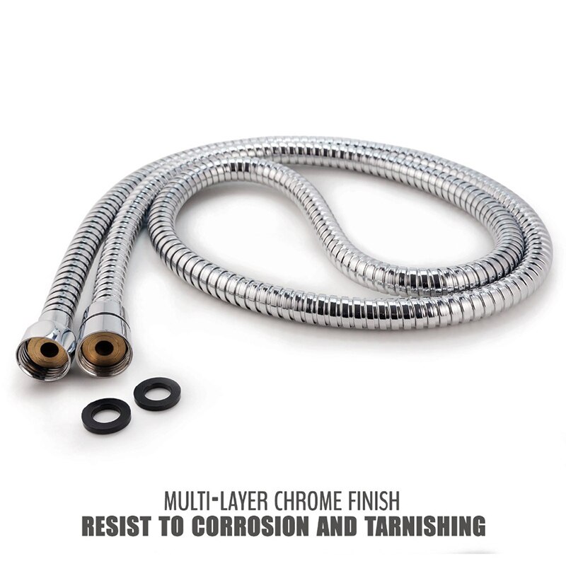 bath Flexible Soft Water Pipe 1.5m or 2m Rainfall Common Shower Hose Chrome Plating Shower Pipe Black Bathroom Accessories