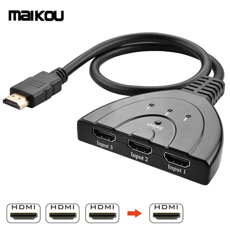 Maikou HDMI 3X1 3-in-1-out HDMI Switch 1080P HD Hub