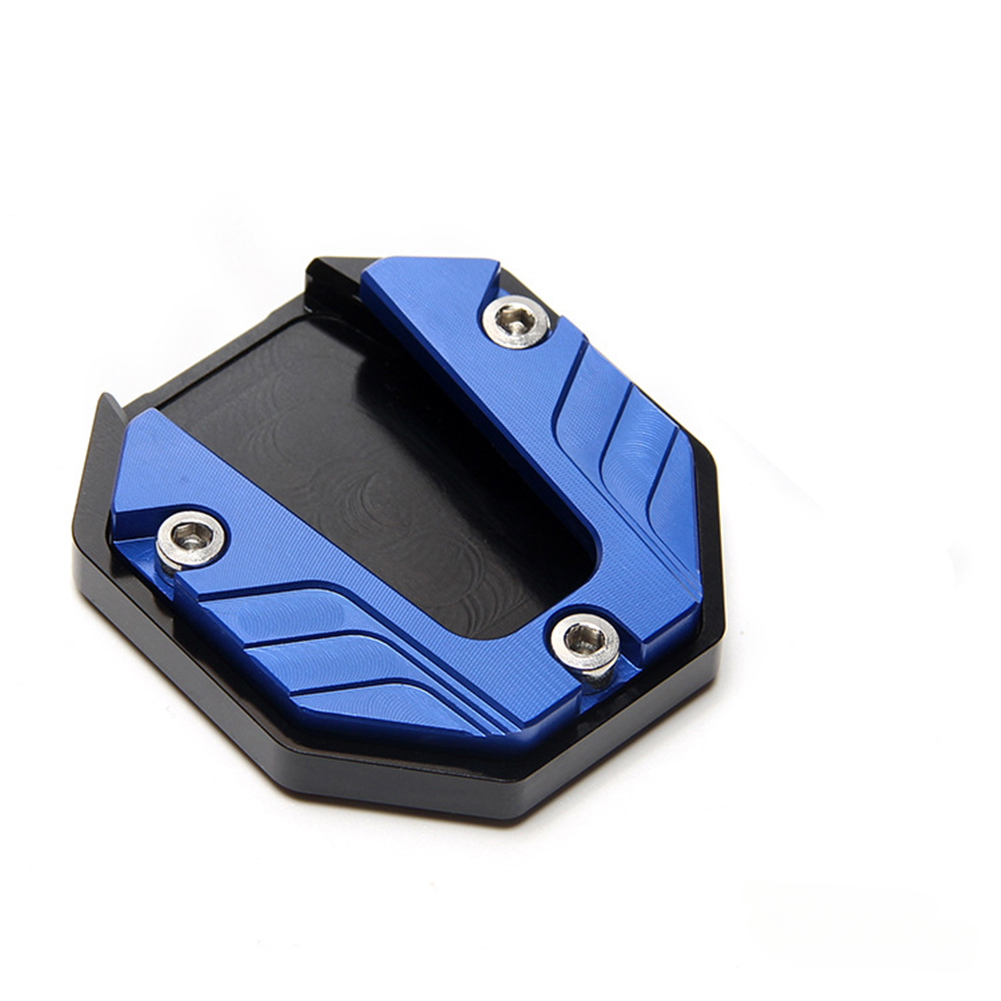 Piastra di supporto per estensione del cavalletto laterale per bici da moto in lega di alluminio CNC Base allargata antiscivolo: Blu