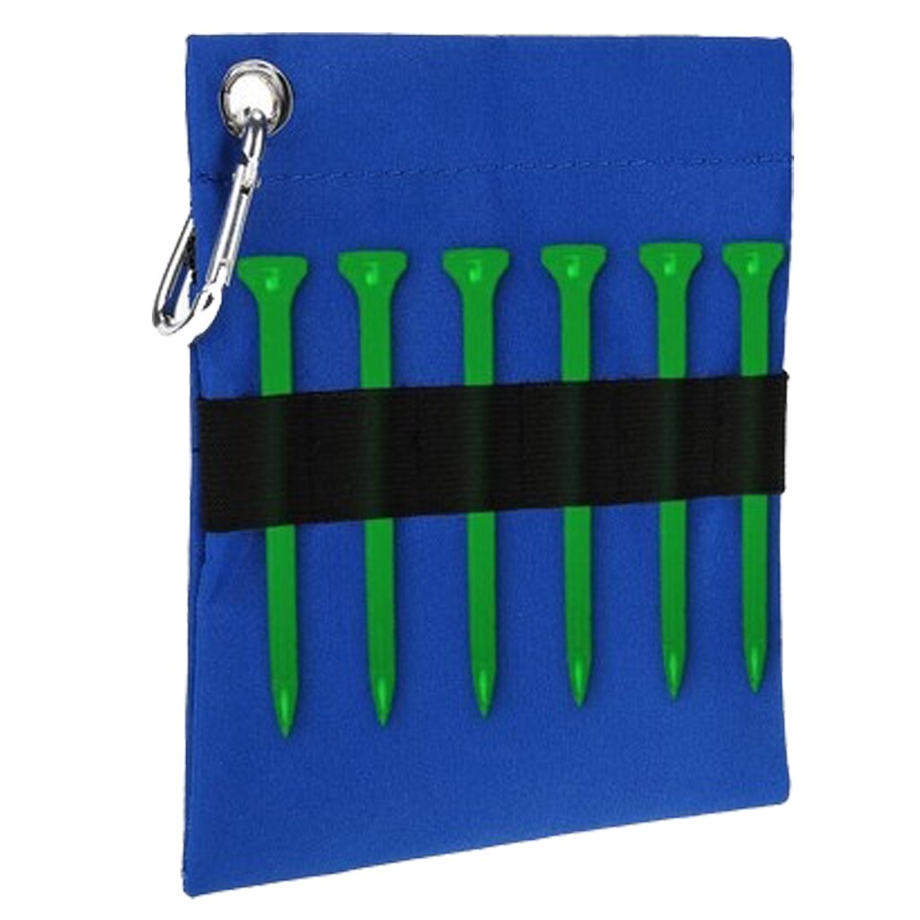 Golf Tee Pouch, Golf Ball Bag Holder Zippered Pouch Storage Case with Carabiner For Outdoor Training