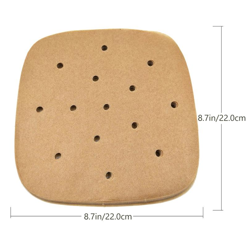 200Pcs Thuis Barbecue Papers Non Stick Bakken Papieren Stoomboot Papers Lucht Friteuse Bakken Papier Olie Absorptie Steamer Papier: Khaki