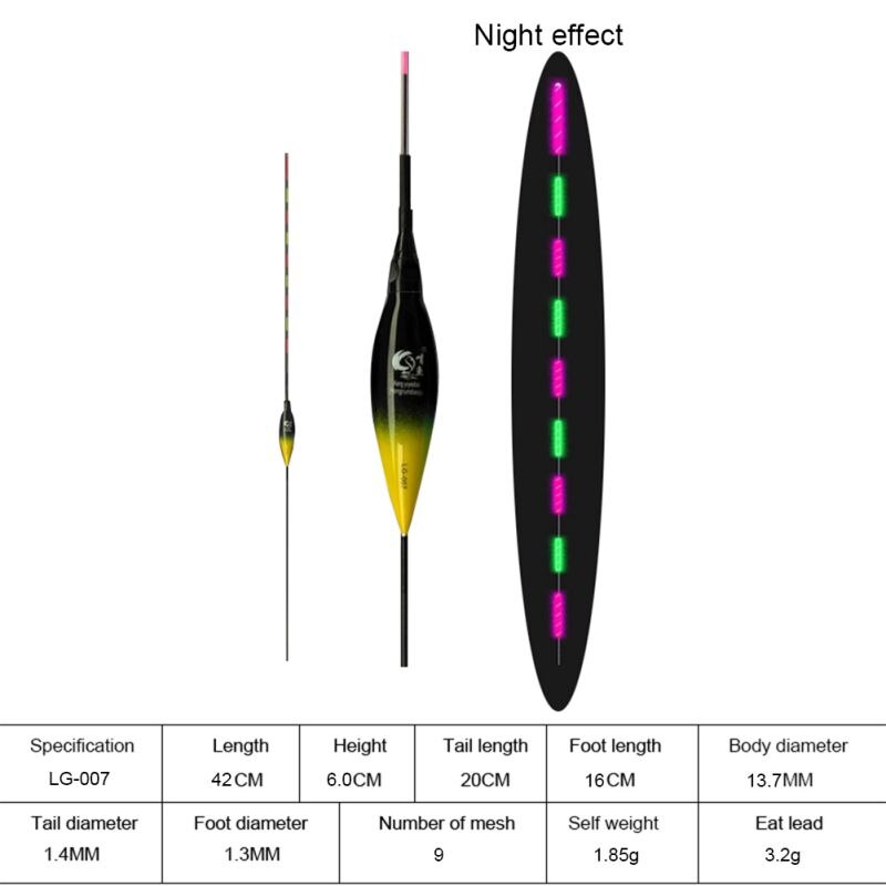 Day Night Fishing Float Waterproof Cool Light Electronic Floats Luminous Buoy Outdoor Fish Supply: A7