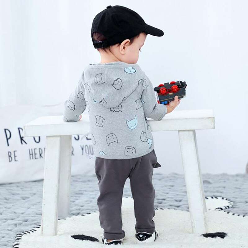 3 - 24M Baby Clothe Shark Shape Dark Gray Pants for Boys Casual Spring and Autumn Children Cotton Outer Harem Pants