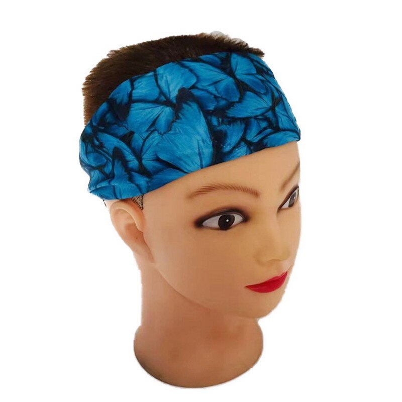 Tie-dye-Diadema deportiva para mujer y niña, bandas elásticas para el cabello, banda para el cabello Bohemia estampada, diadema deportiva, banda elástica para Yoga