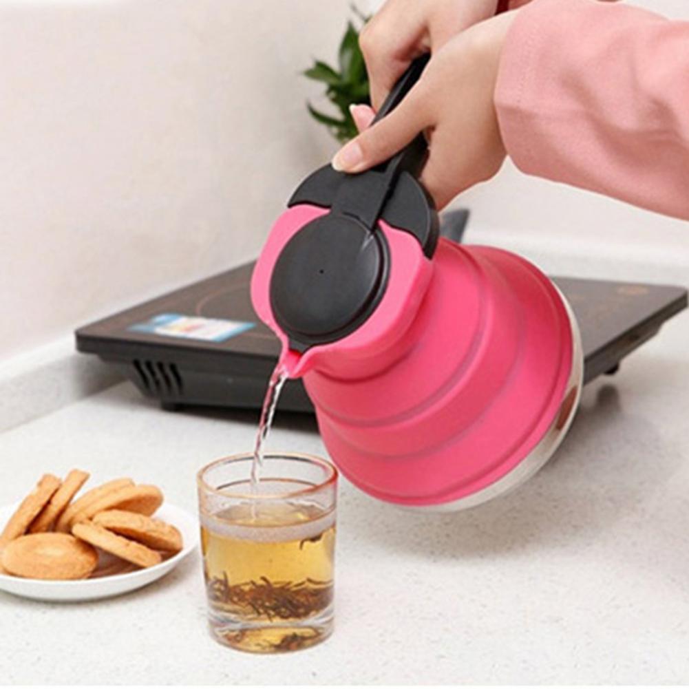 1.5L Outdoor Collapsible Water Boiler Camping Foldable Water Containers Drinking Multifunction Telescopic Storage Water Bottle