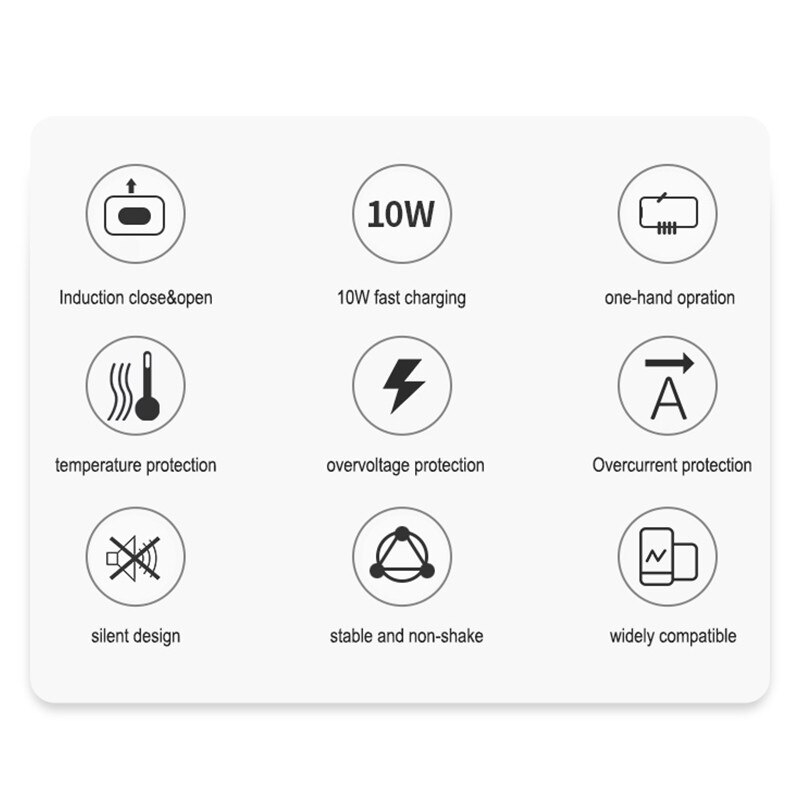 Smart Auto Draadloze Oplader Mobiele Telefoon Houder Opent Automatisch Sluit Infrarood Touch Dual Sensor Draadloze Oplader