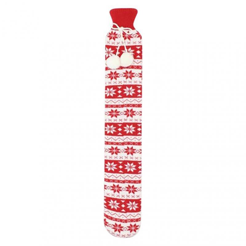 1PCS 70cm Fur Rubber Extra Long Water Bottles Bag With Knitted Removable Cover For Waist Hand Foot Warming Pink Grey Red: 05 red