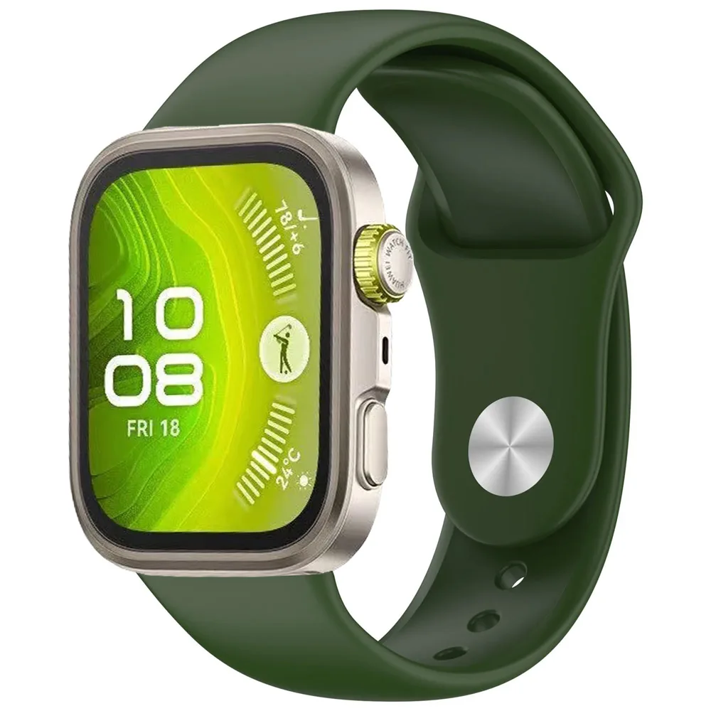 Bracelet en Silicone pour montre Huawei Fit 4/3, Bracelet de remplacement pour montre intelligente Huawei Watch Fit 4 pro, accessoires Correa: Vert bleu / 12 mm