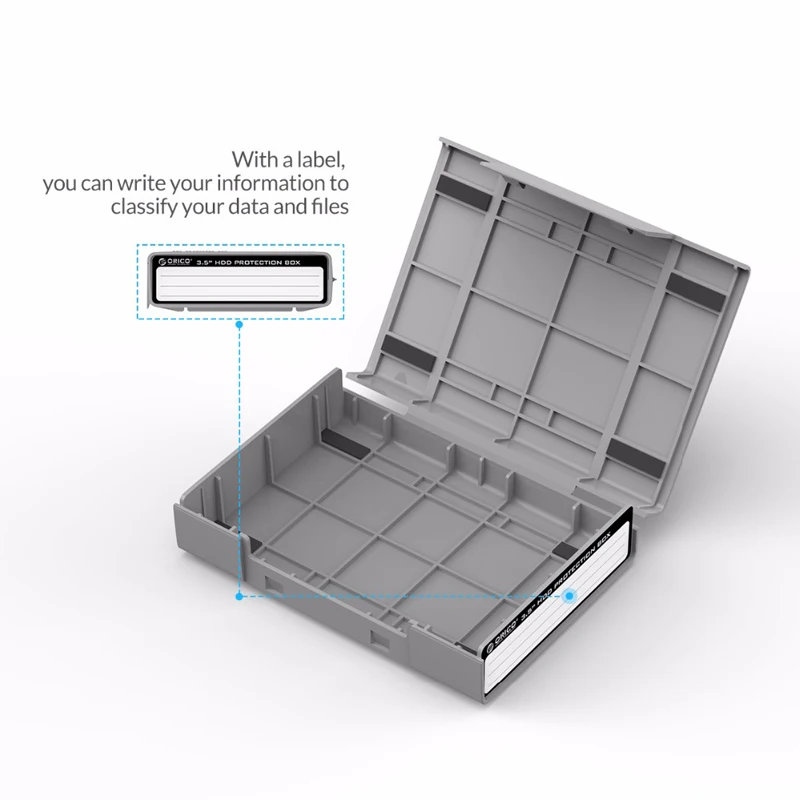 ORICO 3,5-Zoll-Schutzhülle für tragbare Festplatten, externer Aufbewahrungskoffer für Festplatten mit wasserdichtem und stoßfestem Festplattenkoffer
