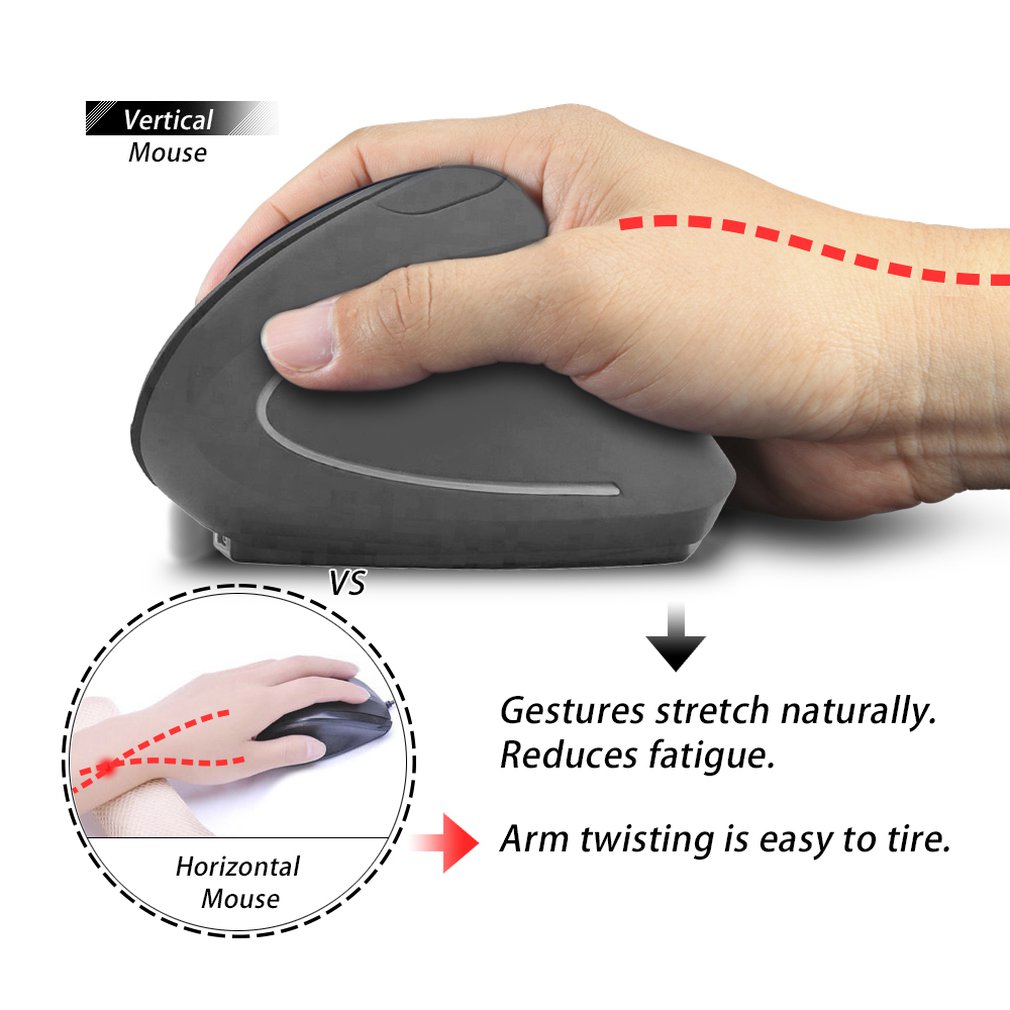 Ergonomic Vertical Mouse 2.4G Wireless Right Left Hand Computer Gaming Mice 1600DPI USB Optical Mouse Gamer Mouse For Laptop PC
