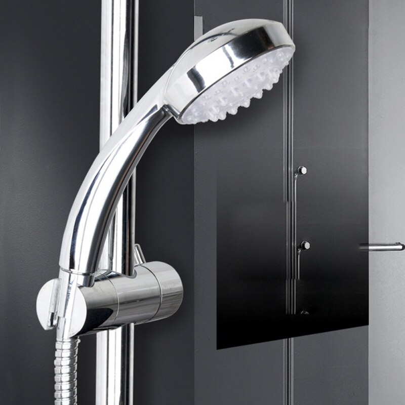 LED Light Shower Head Colorful Automatic Discoloration Round Temperature Control Shower Head