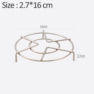 Household Round 304 Stainless Steel Steaming Rack Pressure Cooker Steamed Vegetables Kitchen Accessories Gadgets: Short feet-16cm
