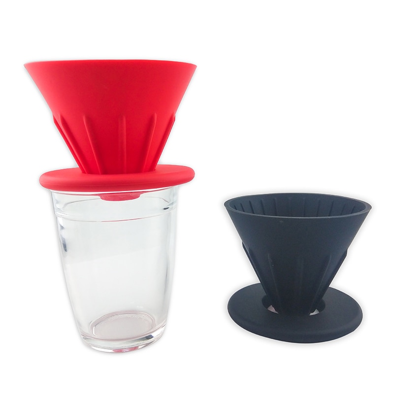 Regnbue sukker farve  v60 kaffe dryp filter kop barista silica vendbar foldbar udendørs 1-2 personer kaffe drypper filter kop