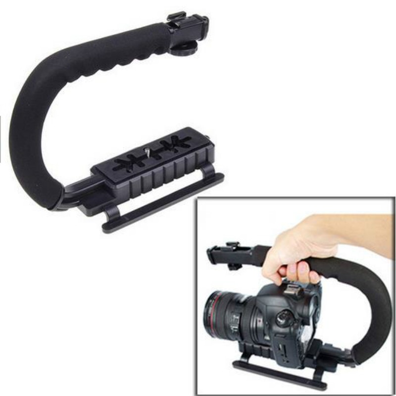 U-Grip Triple Shoe Mount Video Actie Dslr Camera Grip Video Camcorder Stabiliserende Handvat Fotografie Selfie Stick Voor Camera
