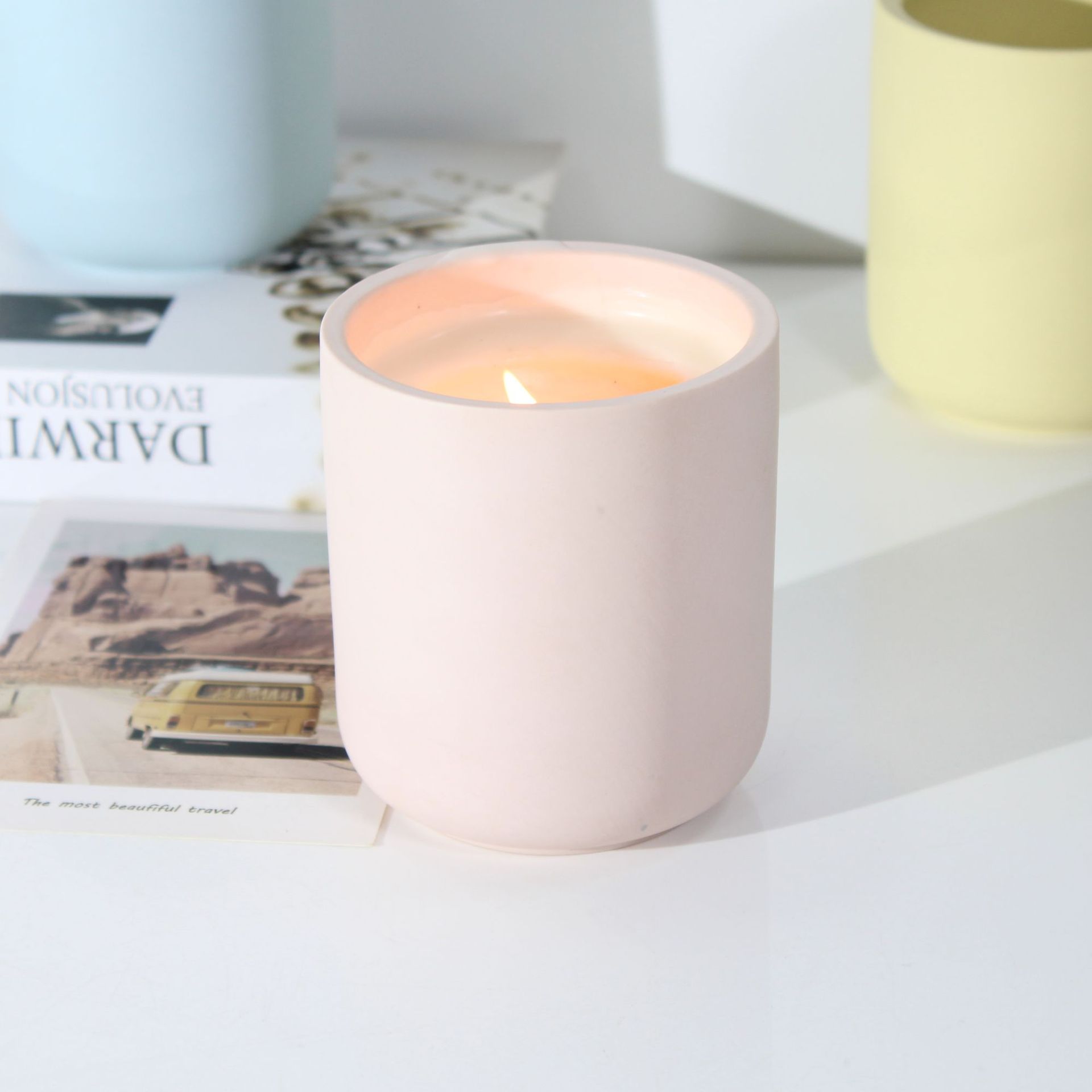 3D Circular Candle Jar Mold, DIY Concrete Circular Bottle Making Mold, Used To Store Candle Holders, Jewelry Boxes, And Vases