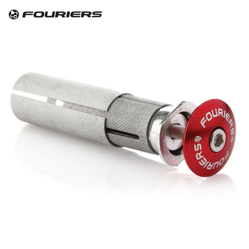 Auricular de aleación de aluminio expansor de bicicleta Fouriers, tapón expansor, tapa superior de vástago para auriculares de horquilla de carbono Steerer de 28,6mm 1 1/8": red