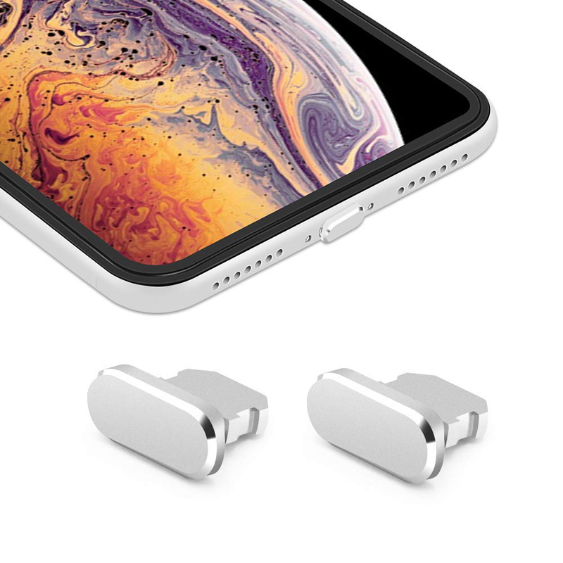 Materiale di alluminio anti Spinotti e Jack antipolvere Porta di Ricarica per il iPhone Xs Max XR X 8 Più di 7 6s 5s 5 SE per iPad mini Accessori Del Telefono gadget