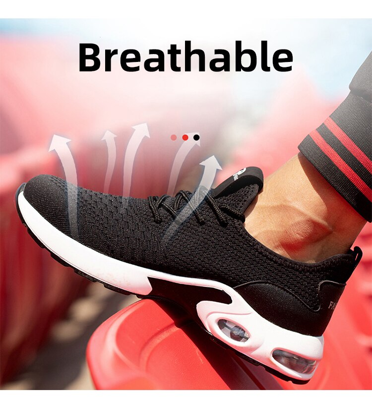 Breathable Light Work Safety Shoes Summer Male Anti-Odor Anti-Smash Anti-Puncture Indestructible Sneakers Male