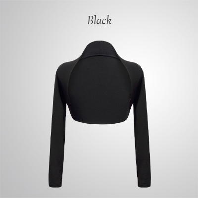 Girls Kids Dance Tops Ballet Dance Cropped Tops Modern Classical Dance Coats Long Sleeve Women Teen Ballet Dance Outfits: S / black