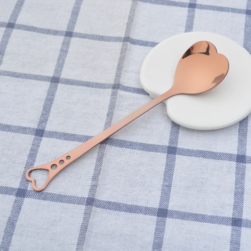 1pc Heart Shaped Love Couple Spoon Stainless Steel Coffee Tea Dessert Stiring Spoon Ice Cream yogurt Honey Spoon