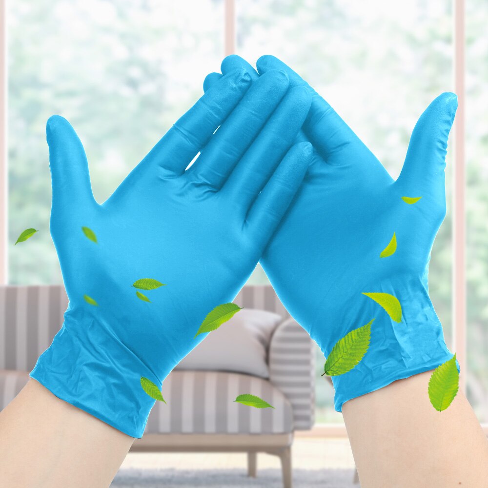 100 Piece/Set Disposable Nitrile Gloves Non-slip Thicken Waterproof Disposable Latex Gloves Acid and alkali Resistance