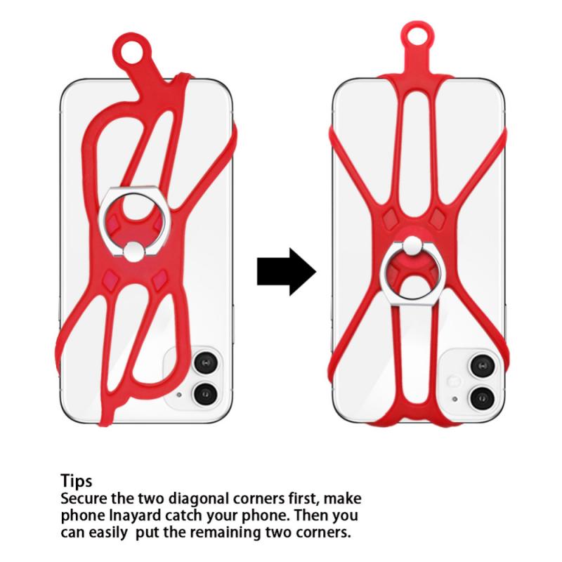 Silicone Sports Lanyards Strap For iPhone 12 Pro X XS MAX Ring Phone Holder Stand Neck Hanging Sling For Samsung Huawei Xiaomi