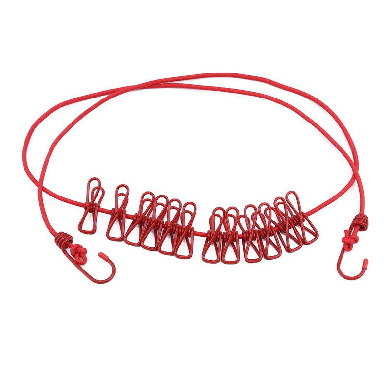 Socks Underwear Clothes Line Anti-mobile Drying Rack Retractable Clothesline With Elastic Drying Line 12 Sticks Household