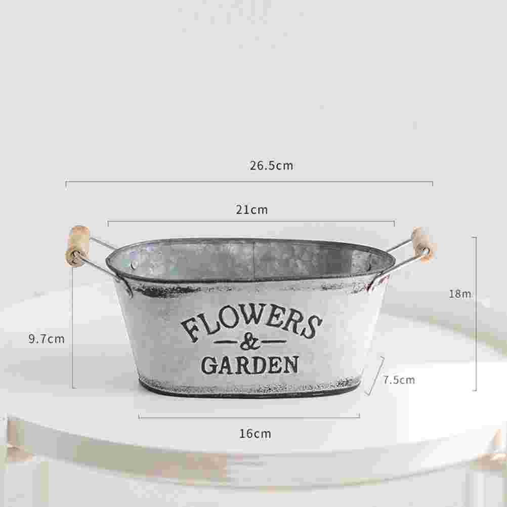 Jahrgang Eisen Eimer Sukkulenten Blumentopf Kreative Dekorative Eimer Europäischen Stil Eimer Silber
