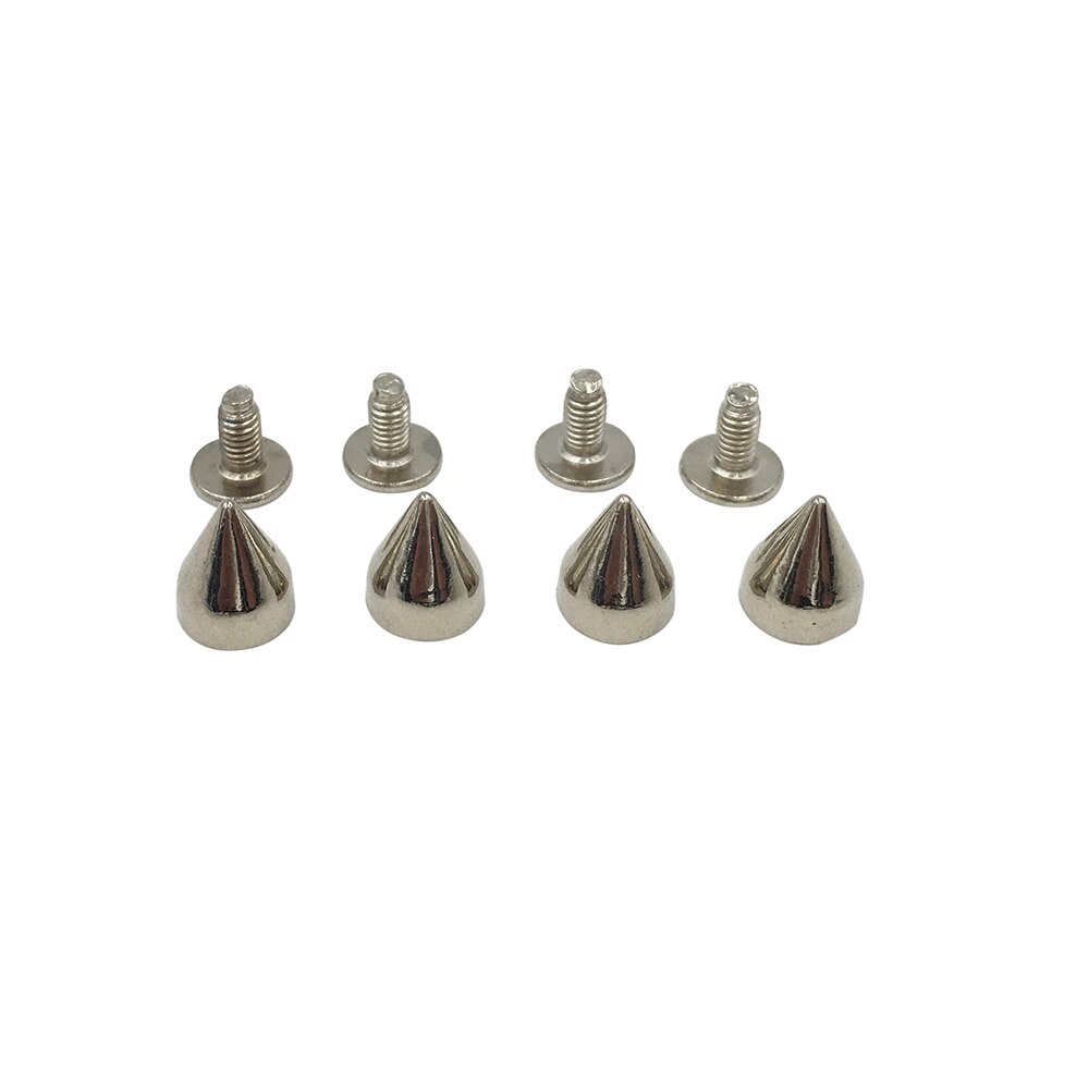 7*9mm 100 sett sølv punk pigg legering pigger kjegle skrue tilbake metall nagler leathercraft nagle kule pigg punk flekker