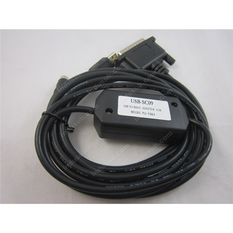 USB/RS422 interface adapter for Mitsubishi FX&A series PLC,with communication indicator,2.5m: Default Title