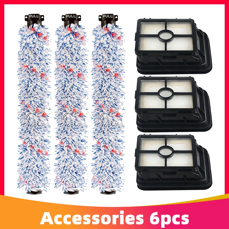 Filtre Hepa et rouleau brosse pour sol, tapis pour aspirateur,adaptés aux modèles Bissell Crosswave 1785 1866 1868 2303 2305 2306, et pour éliminer les poils d'animaux de compagnie,