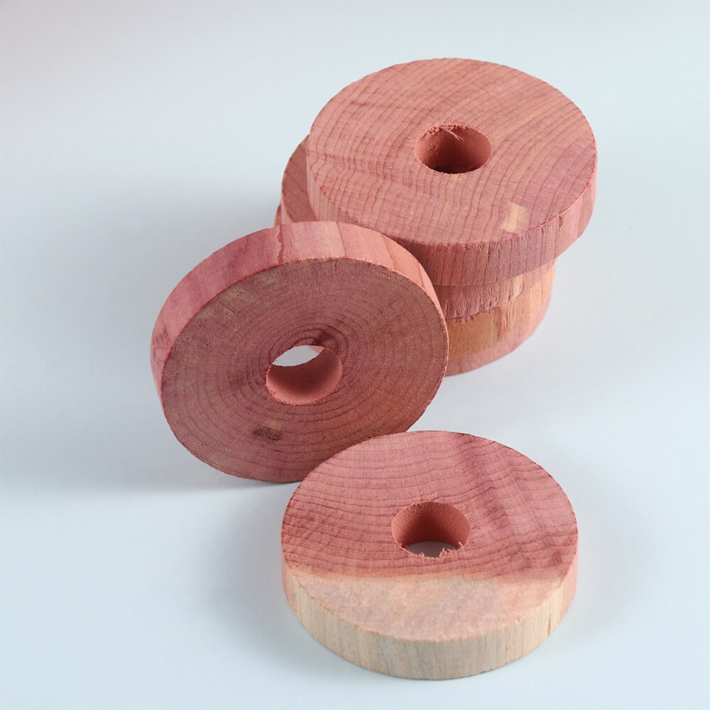 20pcs Cedar Block Chic Stylish Cedar Wood Circular Ring Wooden Round Chips Mothproof Wardrobe Cedar Chip Fragrant Block: Default Title