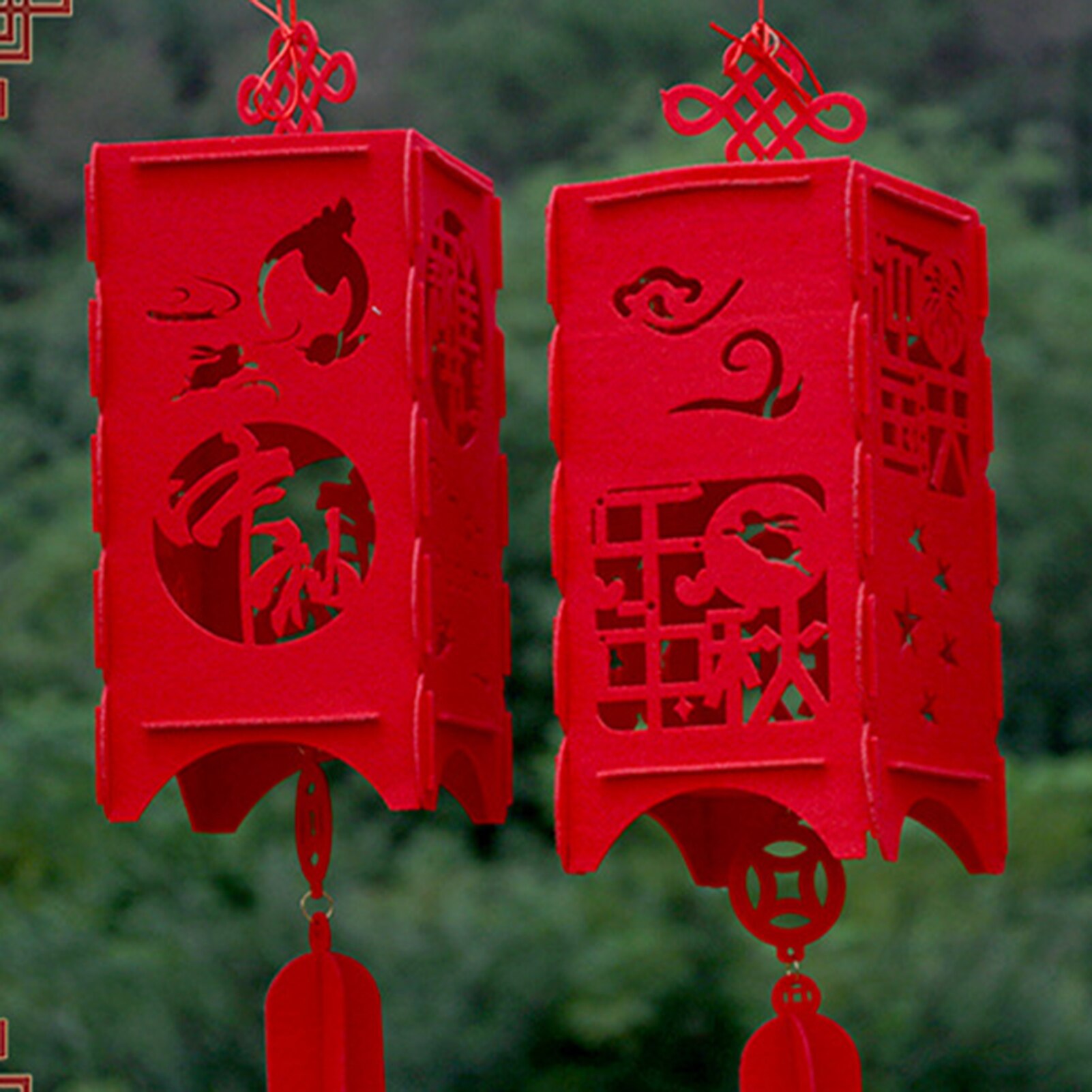 Chinese Year Square Palace Lantern Hollow Inlaid Spring Festival Decoration