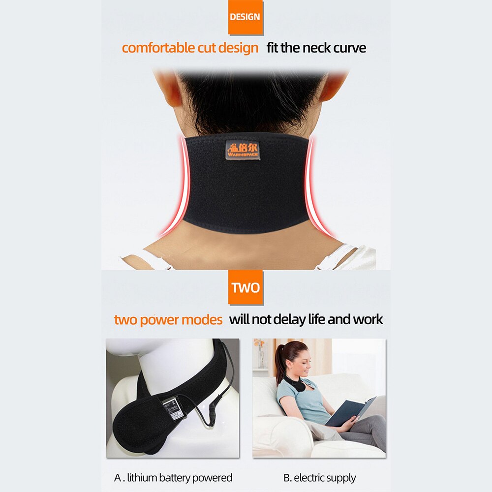 Infrared Heating Pad Neck Protection and Cervical Pain Electric Neck Brace Heating Wrap Heat Therapy for Pain Relief USB Powered