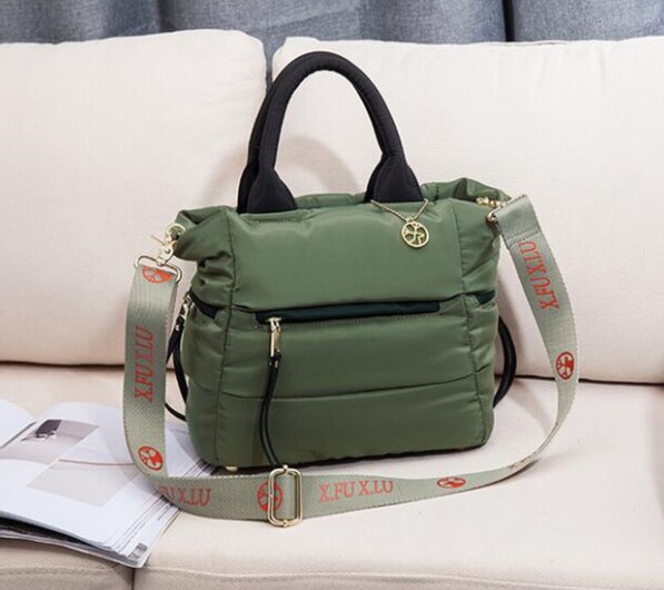 2022 winter donszakken dames merk handtas ruimtepad katoen veren capaciteit tote dames schoudertas bolsas sac a main: 4