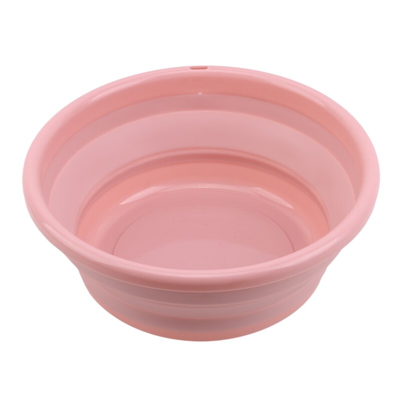 Portable Folding Bucket Camping Washbasin Basin Silicone Washbasin Collapsible Fishing Car Wash Bucket Cleaning Supplies: Pink L