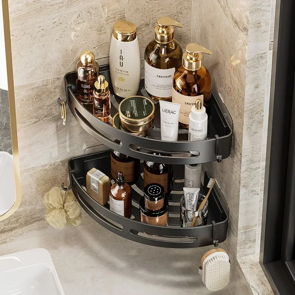 Soporte para champú para baño, estantes adhesivos para ducha, almacenamiento sin taladro, soporte para toallas esquineras, estantes para Baño, 3/2/1 Uds.