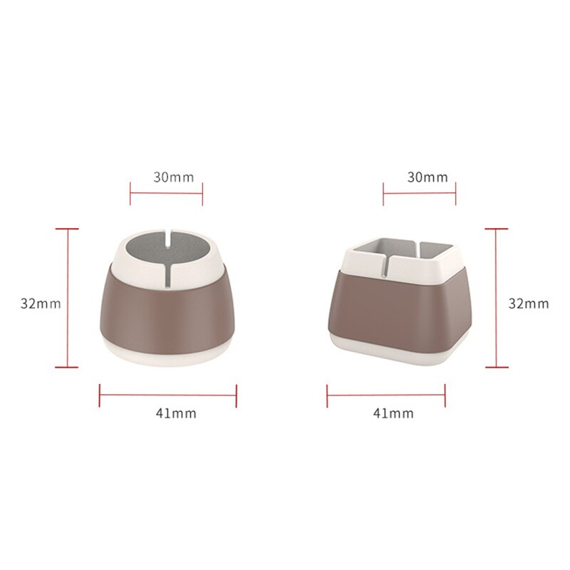 4PCS/SET Silicone Non-slip Table Chair Leg Caps Square/Round Shape Furniture Floor Feet Cover Protector Pads