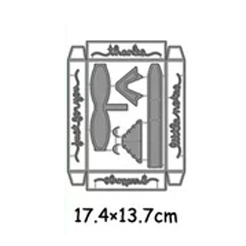 MESOPOTAMIA DIY Scrapbooking birthday Love Party Explosion Box Die Cutting Dies Decorative Embossing Silver Dies Cutting: SH320