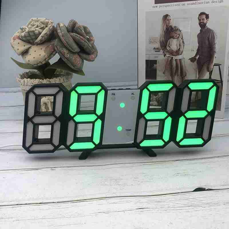 3d digital clock alarm clock digital wall clock LED electronic alarm 1999 clock large clock temperature clock F2M8