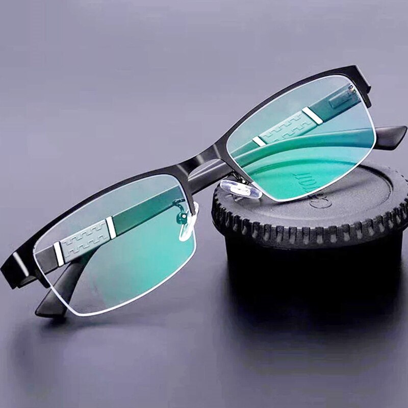 Gafas de lectura TR90 para hombres y mujeres, anteojos de medio Marco, flexibles, presbicia, ultraligeros, aumento de ordenador óptico, dioptrías + 1,5 + 2,0