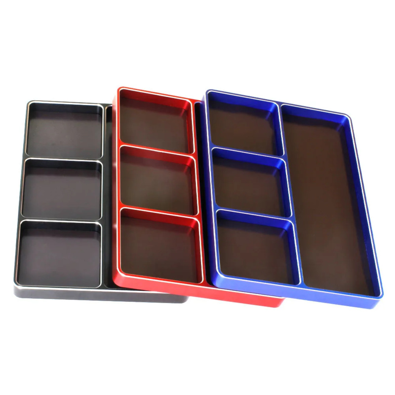 Bandeja de tornillos para herramientas de coche RC, caja de tuercas con imán para TRX4 scx10 HSP 94111 94123 wltoys 144001 Tamiya tt02 arrma Kraton tyfón
