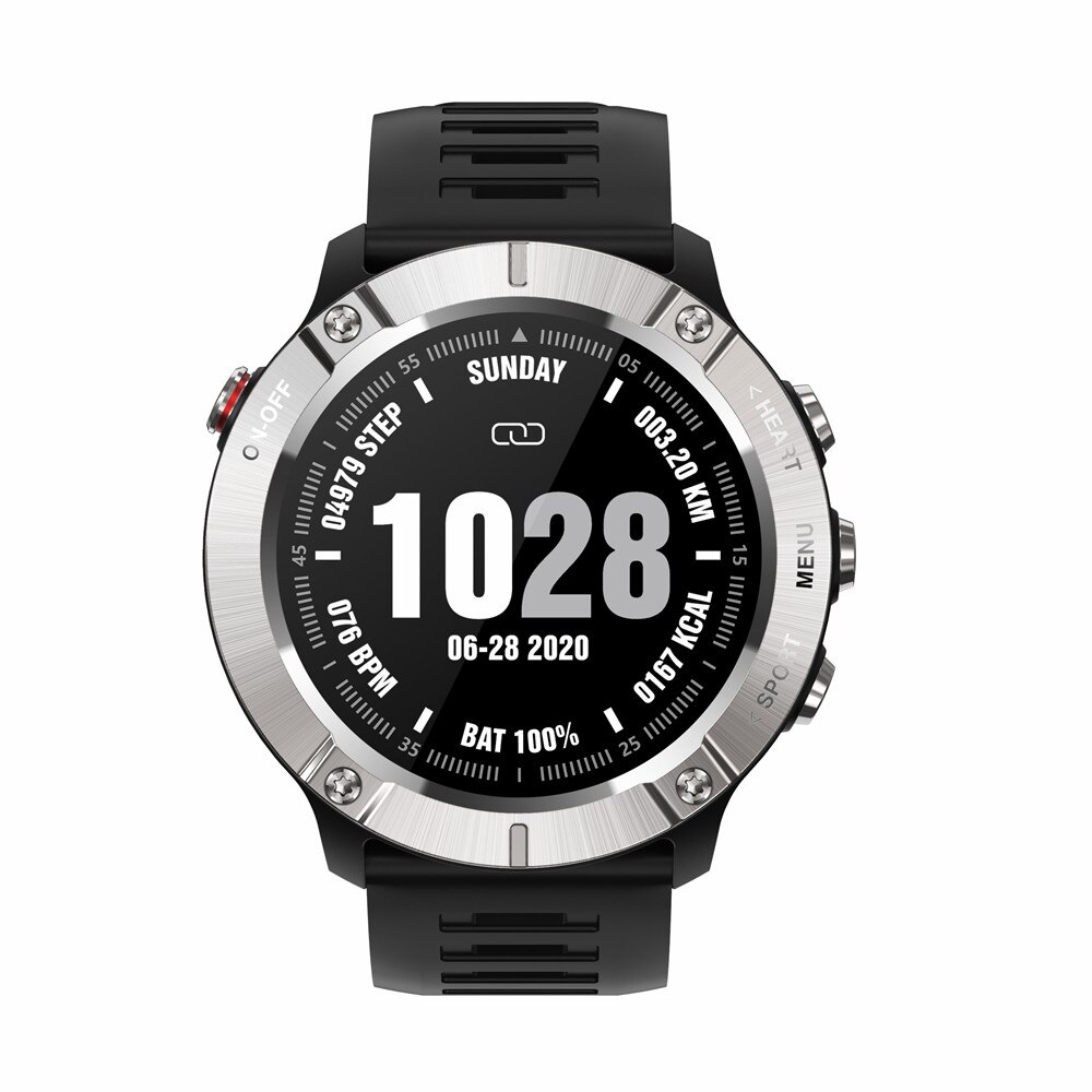 Buitensporten smartwatch hartslagmeter  ip68 waterdichte smartwatch heren fitnesstracker met lange batterijduur: Zilversilica