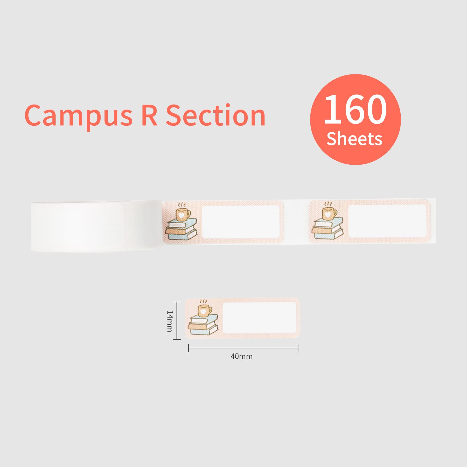 Colorful Label Paper Self-Adhesive Thermal Paper Roll 14*40mm 160sheets/roll Compatible with Phomemo D30 Thermal Printer: style 7