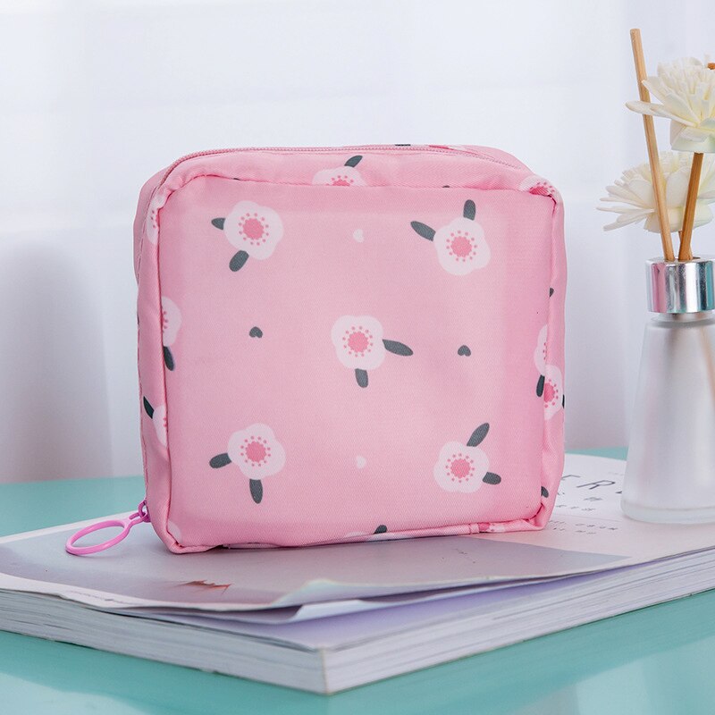Large Capacity Bags Sanitary Cotton Pad Tampon Purse Holder Portable Fabric Case Organizer Pouch Towel Napkin Aunt Storage Bag