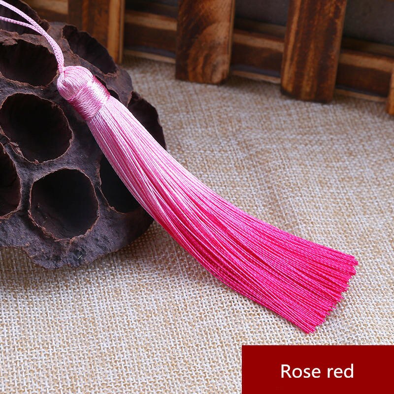 5 stks Geleidelijke Kleine Kwastje DIY Hanger Sieraden Gordijn Kleding Decoratieve Accessoires Auto sleutel Tas Hanger Craft Kwasten: Rose red